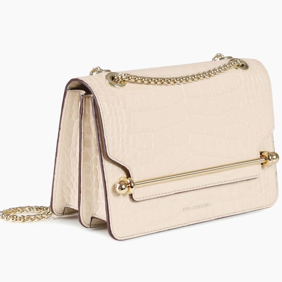 Strathberry East/West Croc-Embossed Leather Shoulder Bag - Picture 3 of 11